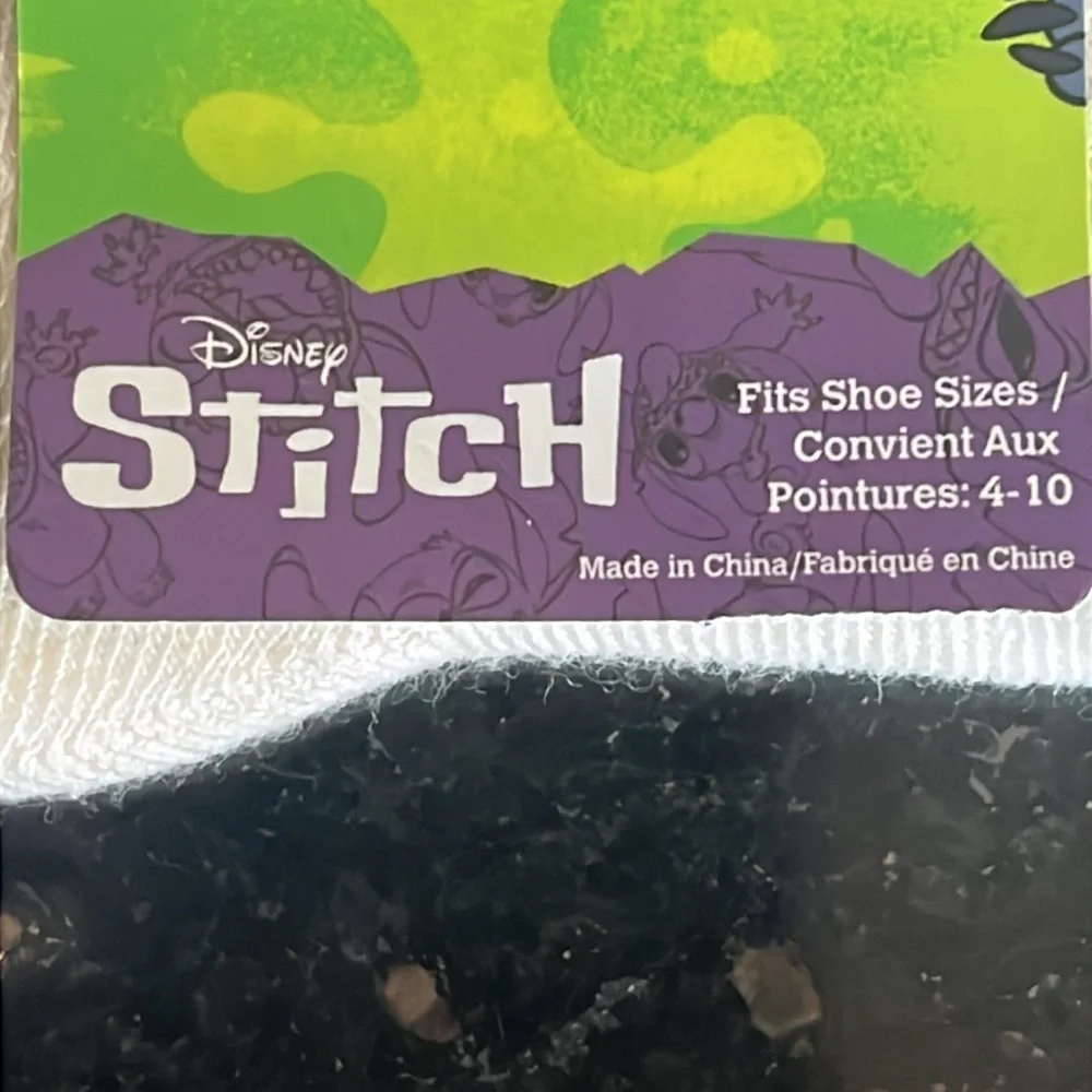 Disney Stitch St Patrick’s Day White and Green Socks